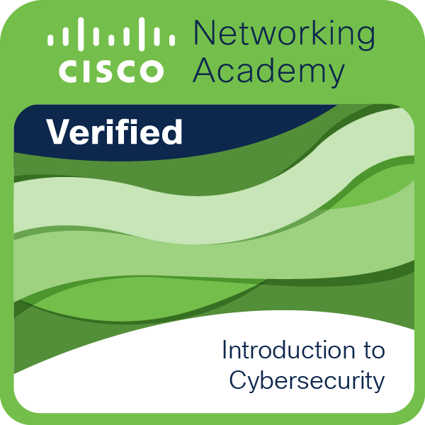 Badge officiel Cisco NetAcad Introduction to Cybersecurity